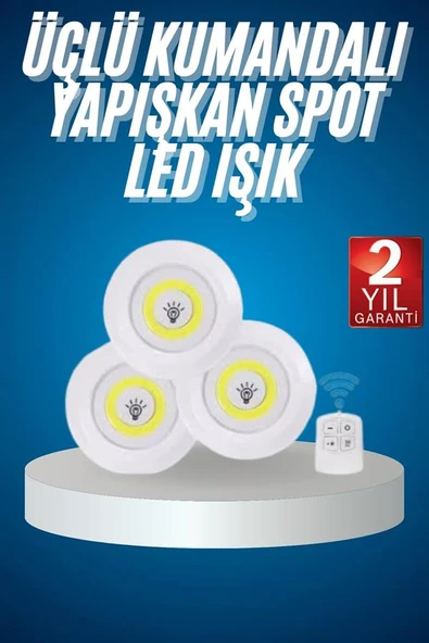 Kablosuz Pilli Işıldak  Masa Lambası Mutfak Tezgah Altı Banyo Dolabı Dolap İçi - Resim 2