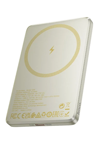 Hoco. Q26 5.000 mAh PD Magsafe Mini Powerbank - Gold - Resim 8