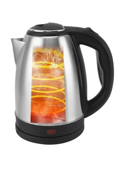 Elektrikli Paslanmaz Çelik Su Isıtcı Çelik Kettle 1.8 Lt. Uzun Ömürlü - Resim 3