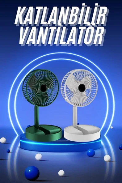 3 Kademe Hız Ayarlı Vantilatör Telefon Standlı Şarjlı Katlanabilir Soğutucu Pervane - Resim 3