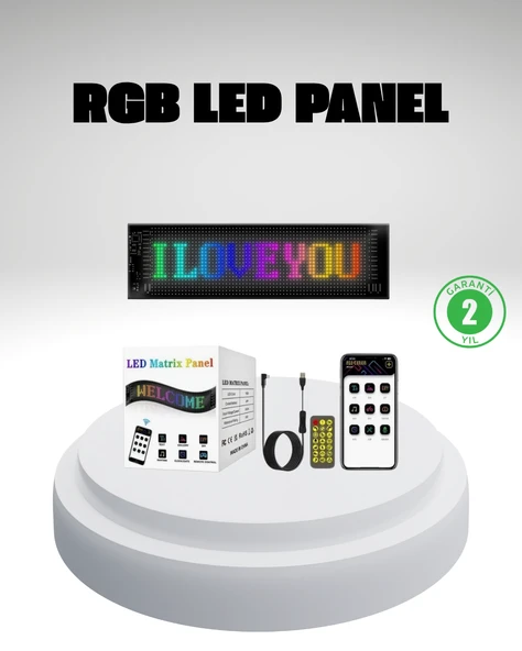 RGB LED Panel – Mobil Uyumlu, Yazı ve GIF Destekli, USB Bağlantılı Dekoratif Ekran ürün görseli 1