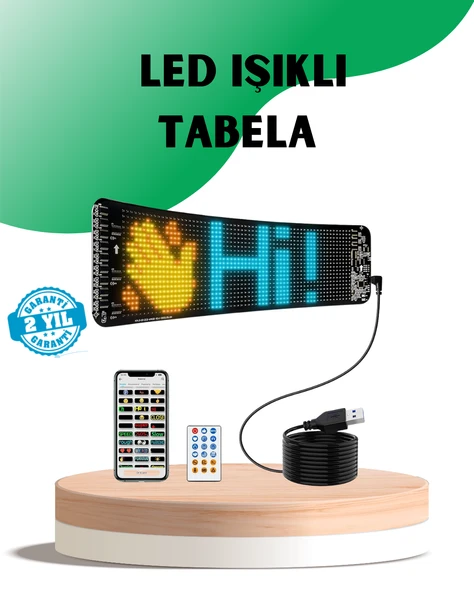 USB Destekli LED Mağaza Tabelası – Renkli RGB Kayan Yazı Paneli ürün görseli 1
