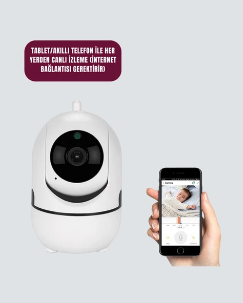 360° Dönen Akıllı WiFi Kamera – Uzaktan Kontrol ve İki Yönlü Ses Özellikli - Resim 5