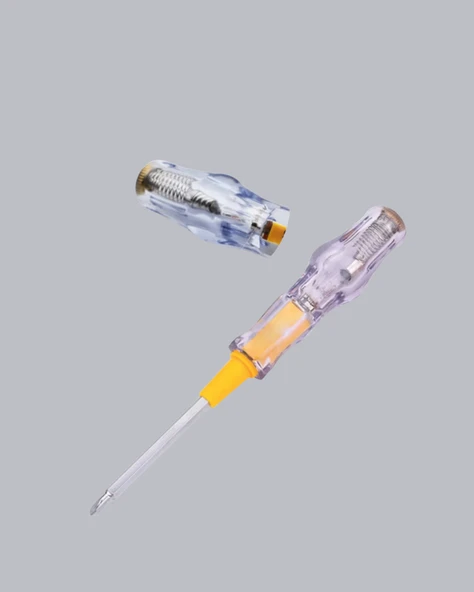 Elektrik Test Kalemi Neon Işıklı Nikel Kaplama 110-220V Dirençli - Resim 2