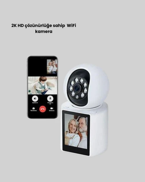 WiFi İç Mekan Kamera 2K Gece Görüşlü Çift Yönlü Görüntü Konuşma Destekli - Resim 4