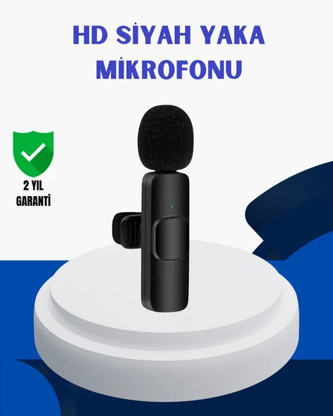 iPhone İçin Çift Mikrofonlu Telsiz Yaka Mikrofonu 360 Derece HD Ses ürün görseli 1