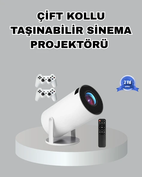 Taşınabilir Projeksiyon Cihazı 4K Destekli Wi-Fi Kablosuz Ekran Yansıtma ürün görseli 1