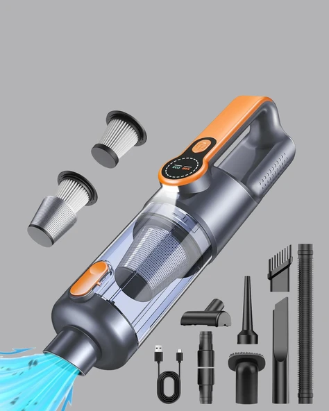 Kompakt Şarjlı El Süpürgesi Kuru ve Sıvı Temizlik 5 Aparatlı - Resim 5