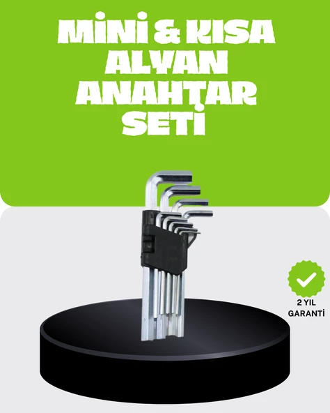 9 Parça Alyan Anahtar Seti Bisiklet Mobilya ve Otomotiv Uyumlu ürün görseli 1