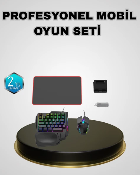 Mobil Gaming Set Klavye + Mouse + Dönüştürücü 5’li Paket Yüksek DPI Bluetooth ürün görseli 1