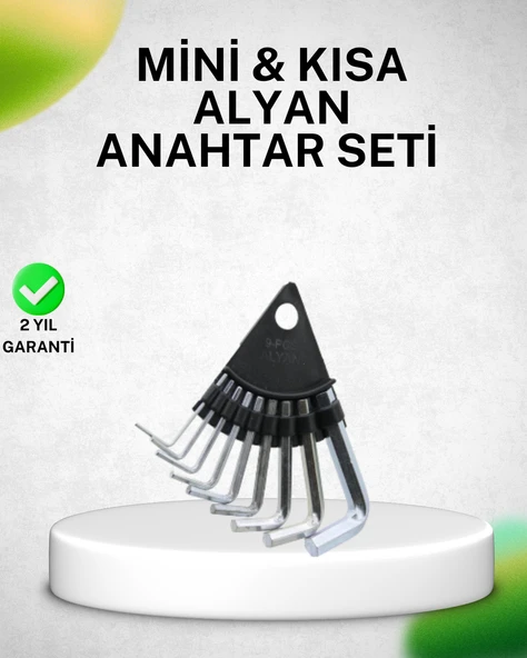9 Parça Alyan Anahtar Seti Isıl İşlem Görmüş Dayanıklı Çelik ürün görseli 1