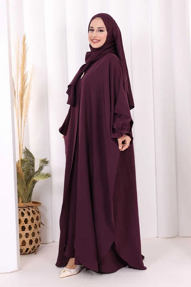 Pançolu Elbise Takım 8002 Mürdüm - Resim 4