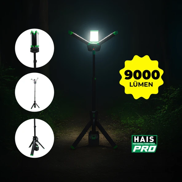Hais Pro Taşınabilir Tripod Aydınlatma - 9000 Lümen ürün görseli 1