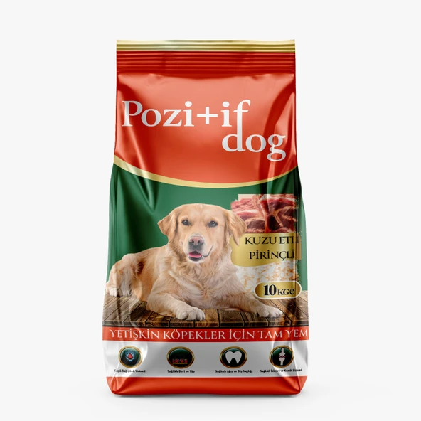 Pozitif Dog Kuzu Etli ve Pirinçli Yetişkin Köpek Maması 15 KG ürün görseli 1