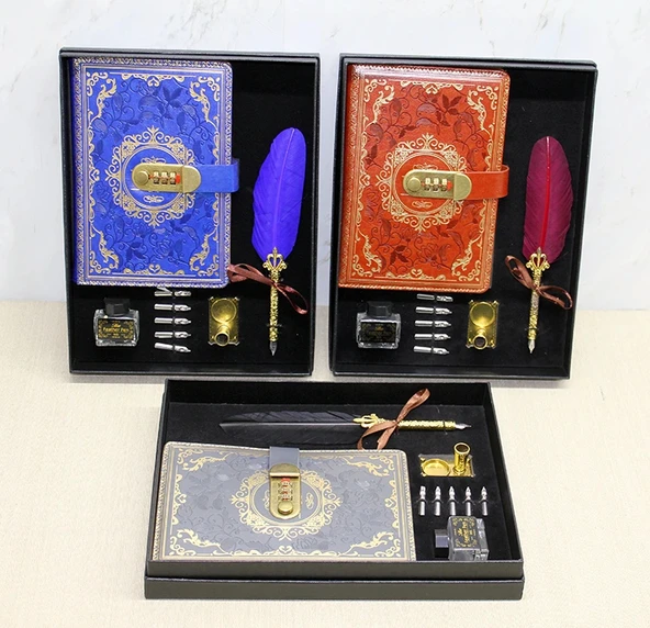 Şifreli Deri Defter Ve Divit Hokka Seti ürün görseli 1