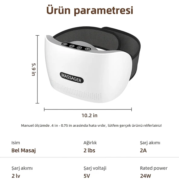 Dailytech Bian Taşı Isıtmalı Titreşimli Karın & Bel Masaj Kemeri Regl Döneminde Rahatlatıcı Kullanım - Resim 6