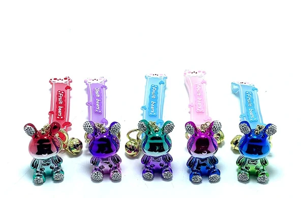 Taşlı Ayıcık Silikon Anahtarlık Model 1 ürün görseli 1