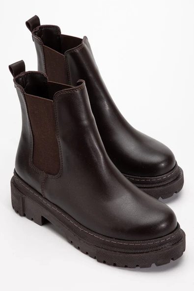 812-2137 Kahve Lastikli Günlük Kadın Bot - Resim 5