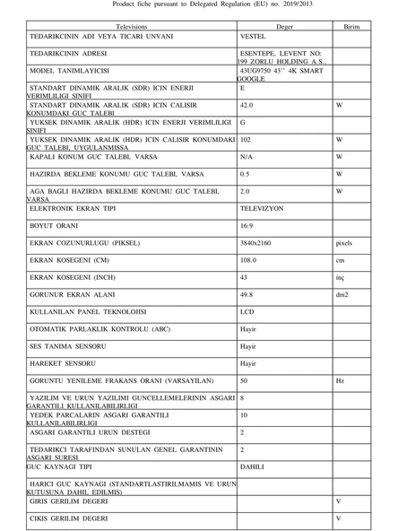 Vestel 43UG9750 4K Ultra HD 43'' 109 Ekran Uydu Alıcılı Google Smart LED TV - Resim 7