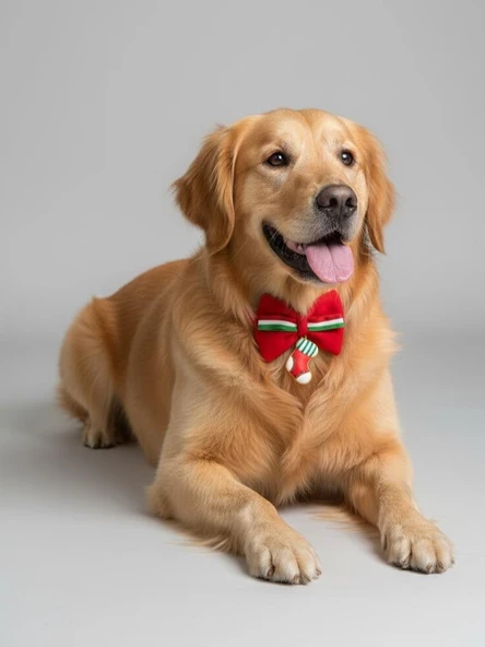 Socks Xmass Köpek Papyon Tasması |  Yeşil Kırmızı Fiyonk Boyun Aksesuarı | Noel Temalı Köpek Süsü | Orta ve Büyük Irklar İçin - Resim 3