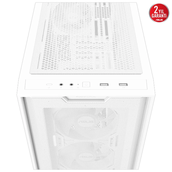 ASUS A21 PLUS Tempered Glass ARGB Beyaz USB 3.2 Micro ATX Kasa A21 PLUS BEYAZ - Resim 3