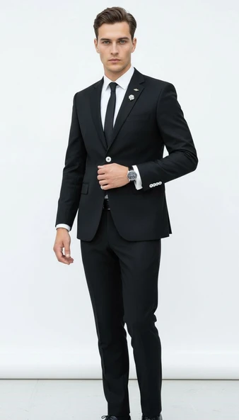 Çift Yırtmaçlı Likrasız  Dokulu Kumaş Slim Fit Erkek Blazer Ceket – Modern ve Dayanıklı ürün görseli 1