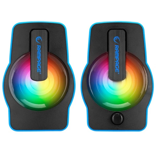 <![CDATA[Rampage RMS-G7 FALSETTO 2.0 6 Watt RGB Ledli Mavi Multimedia Gaming USB Speaker]]> - Resim 2