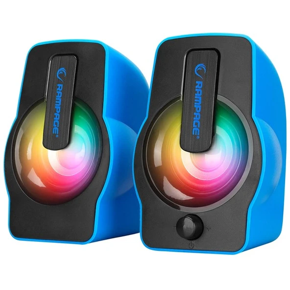 <![CDATA[Rampage RMS-G7 FALSETTO 2.0 6 Watt RGB Ledli Mavi Multimedia Gaming USB Speaker]]> - Resim 3