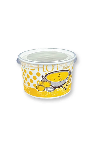 Kağıt-karton Çorba Kâsesi 16 Oz Şeffaf Kapaklı ürün görseli 1