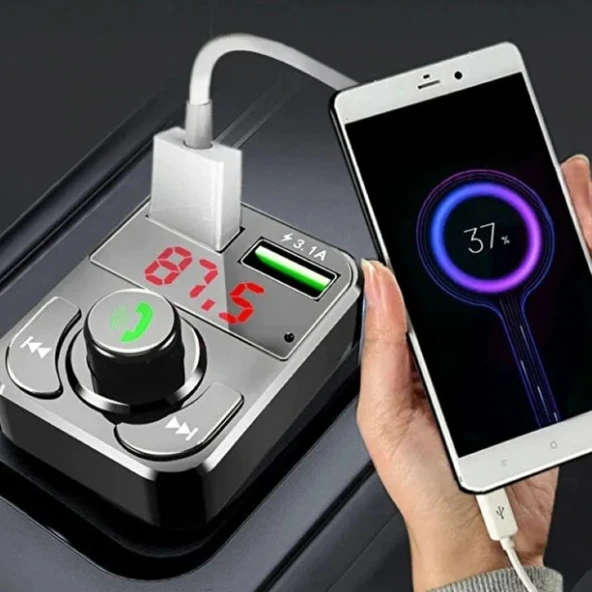 QC 3.1A USB & PD /TF FM Transmitter - Resim 3