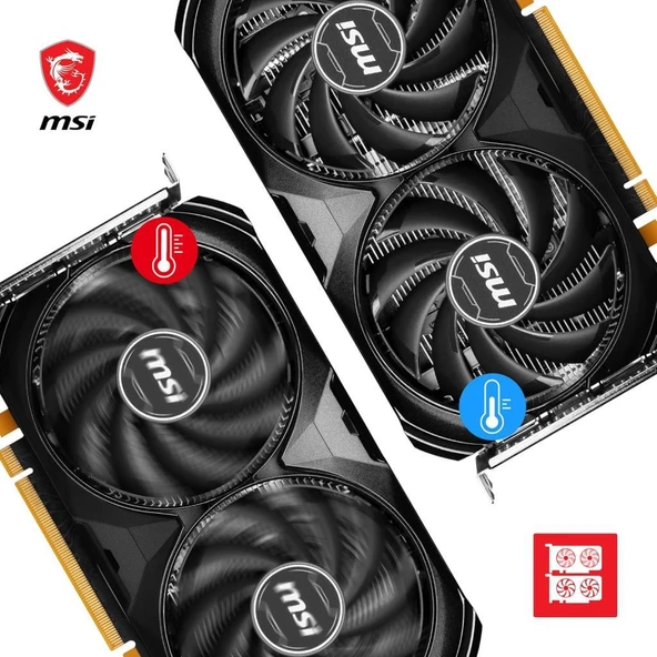 MSI RTX 4060 Ventus 2X Black 8G OC 128 Bit GDDR6 8 GB Ekran Kartı Outlet - Resim 9