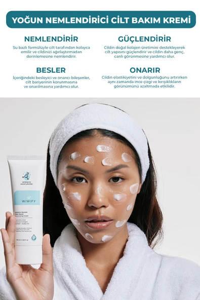 WIWIFY Su Bazlı Yoğun Nemlendirici Yüz Kremi 100 ml Tüm Cilt Tipleri 24 Saat Etkili - Resim 2