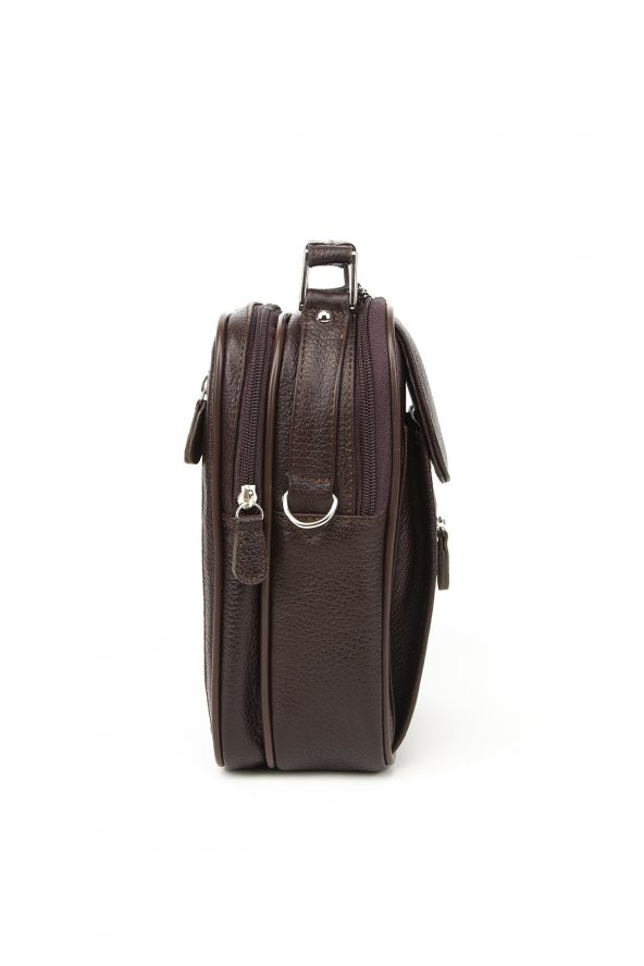 Erkek Omuz Askılı El Çantası Hakiki Deri Kahve - 3