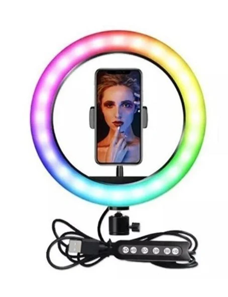 10 İnç Profesyonel RGB Ring Light Seti (Halka Işık ve Tripod) - Resim 3