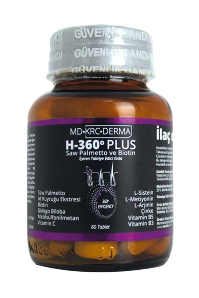 KRCDerma Hair 360 Plus Saw Palmetto Ve Biotin ürün görseli 1