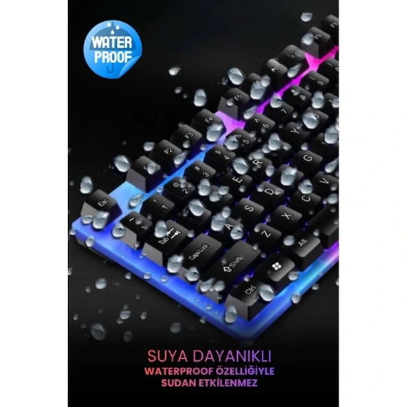 Kablolu Işıklı Gaming Standart Türkçe Q Klavye Ve Mouse Seti - Resim 5