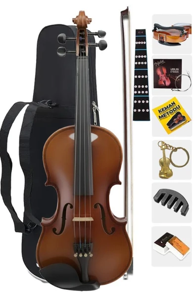 Midex LMA-544TYS 4/4 Profesyonel Keman 4/4 Tam Boy (Yastık Susturucu Yedek Tel Çanta Yay Reçine Metod) ürün görseli 1