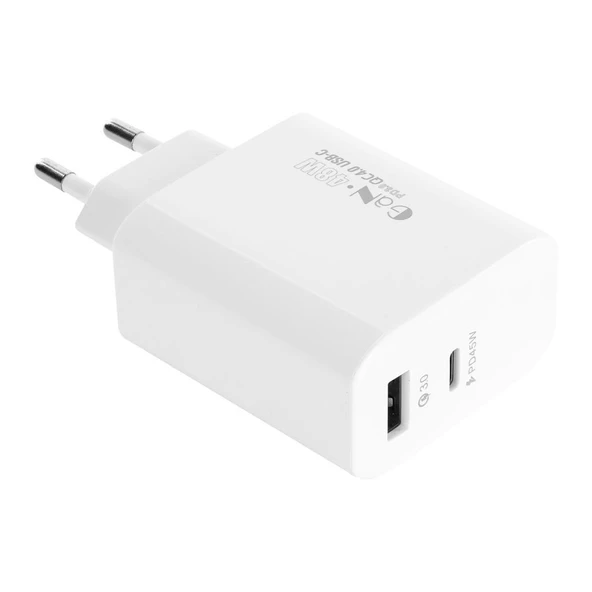 S-link SL-EC68 45W GAN PD 30W / QC 18W Type Type USB-C +USB A Hızlı Beyaz EV/NOTEBOOK Şarj Adaptör ürün görseli 1