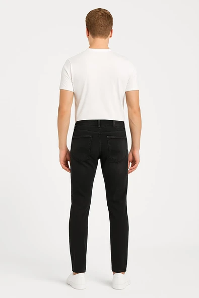 Erkek Slim Fit Dar Paça Esnek Likralı Denim Jeans Kot Pantolon - 7410 - Resim 4