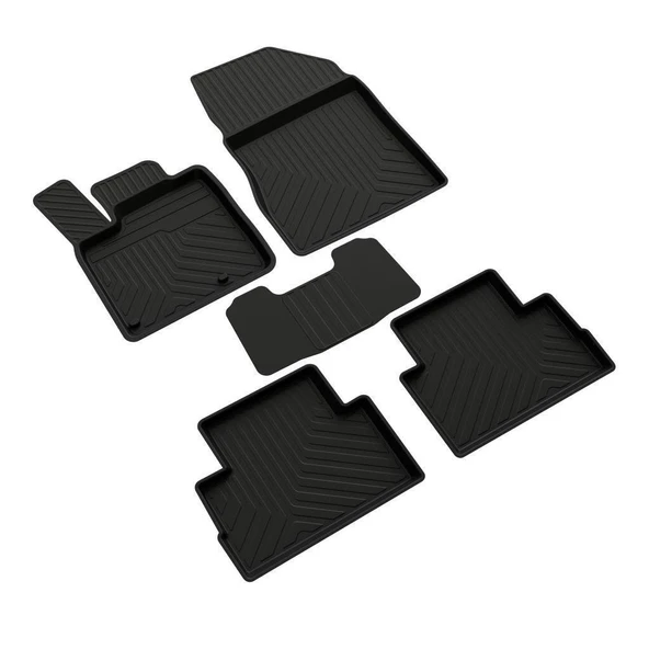 NİSSAN QASHQAİ 2021 2022 2023 2024 2025 2026 2027 (DİZEL & BENZİN) 4-D HAVUZLU KAUÇUK PASPAS SİYAH - Resim 2