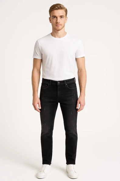 Erkek Slim Fit Dar Paça Esnek Likralı Denim Jeans Kot Pantolon - 7410 ürün görseli 1