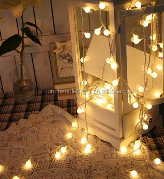 3m 20 LED Beyaz Top Gün Işığı Pilli 2 Kademeli - Resim 2