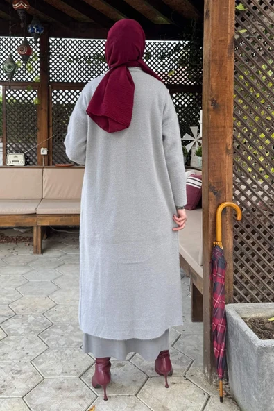 Yakut Angora Triko Kap Gri - Resim 6