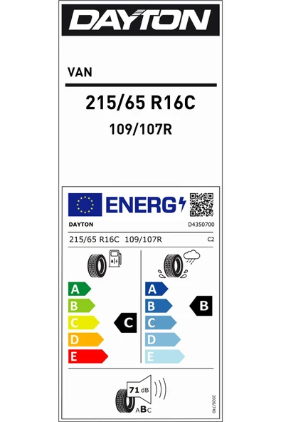 Dayton 215/65R16C 109/107R 8PR,TL VAN HAFİF TİCARİ YAZ LASTİĞİ (ÜRETİM YILI:2025) - Resim 2