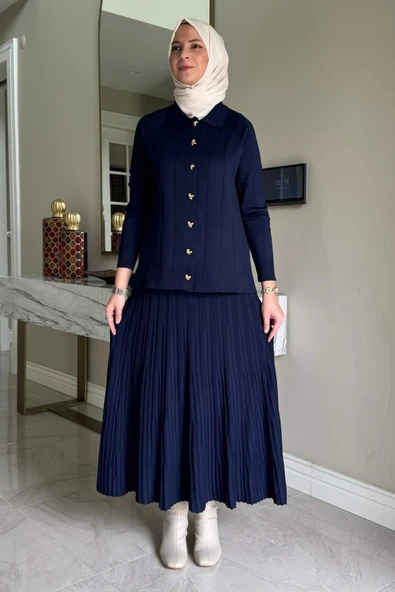 Yonca Triko Takım Lacivert - Resim 5