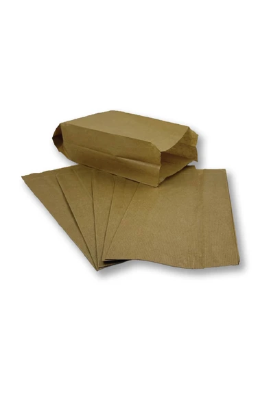 Orta Boy Kraft-Şamua Çizgili Kese Kağıdı, Hediye Paketi 12x29cm Düz Renk - Resim 2