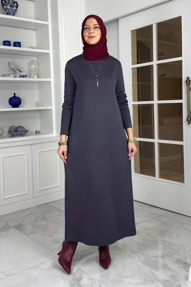 Öykü Çelik Örme Triko Elbise Antrasit ürün görseli 1