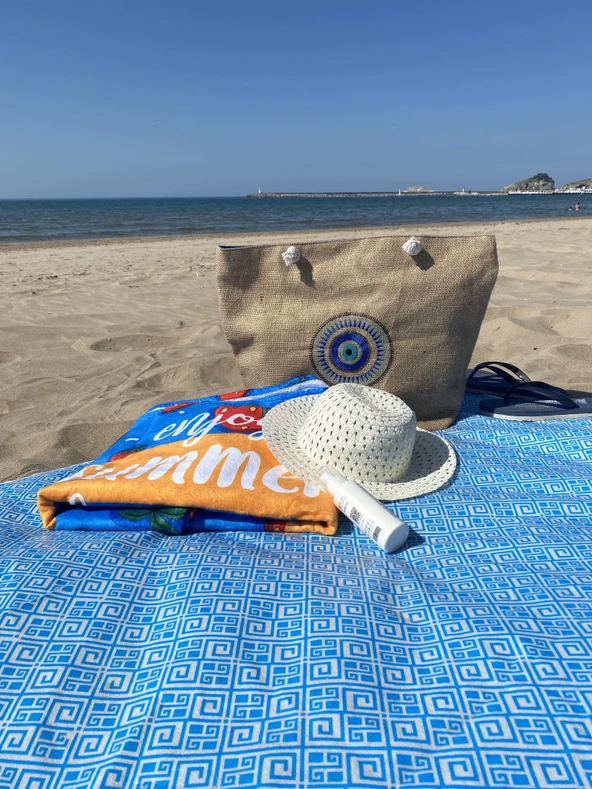 EYCH Çok Fonksiyonlu Örtüsü Mavi - Resim 3