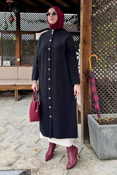 Yakut Angora Triko Kap Siyah - Resim 8