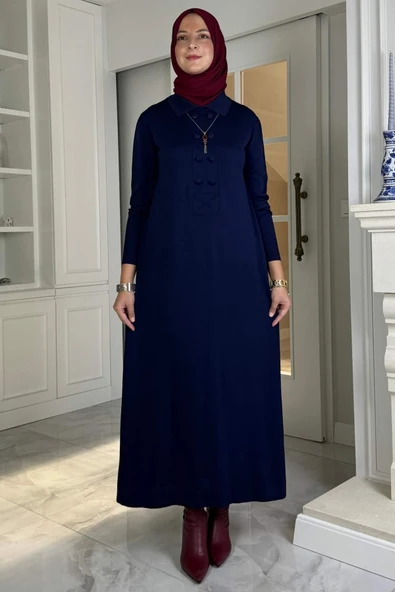 Laçin Triko Elbise Lacivert ürün görseli 1